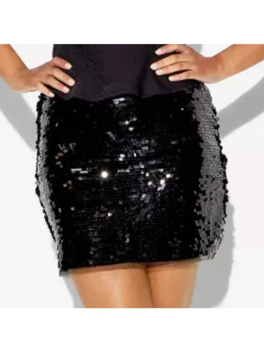 Wild Fable Black Sequin Skort Elastic Waist Size S NWT